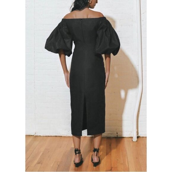 Mara Hoffman Midi Linen-Blend Namari Puff-Sleeve Dress - Picture 4 of 11